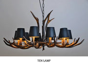 LED Chandelier Retro Antlers Table Dining Living Room Kitchen Accesories Pendant Lamp Home Decoration Interior Lighting Fixture