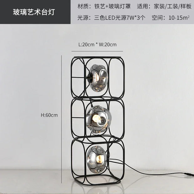 Industrial Vintage Chandelier Creative Geometric Metal Chandelier Bar Restaurant Living Room Decor LED Rectangle Hanging Lamp