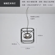 Industrial Vintage Chandelier Creative Geometric Metal Chandelier Bar Restaurant Living Room Decor LED Rectangle Hanging Lamp