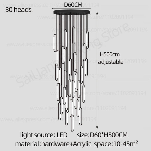 Pendant Lighting Oval Lamp Designer Villa Living Room Lighting Decoration Modern Lamp Ceiling Minimalist Staircase Chandelier