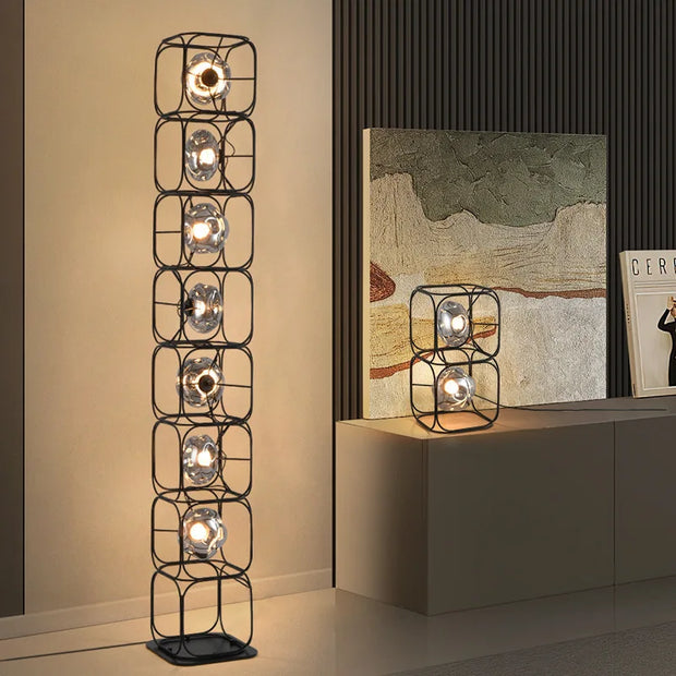 Industrial Vintage Chandelier Creative Geometric Metal Chandelier Bar Restaurant Living Room Decor LED Rectangle Hanging Lamp