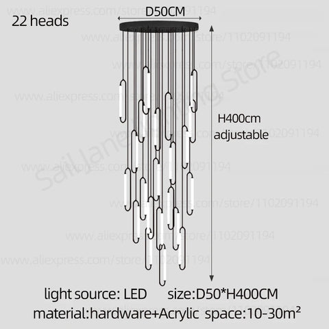 Pendant Lighting Oval Lamp Designer Villa Living Room Lighting Decoration Modern Lamp Ceiling Minimalist Staircase Chandelier